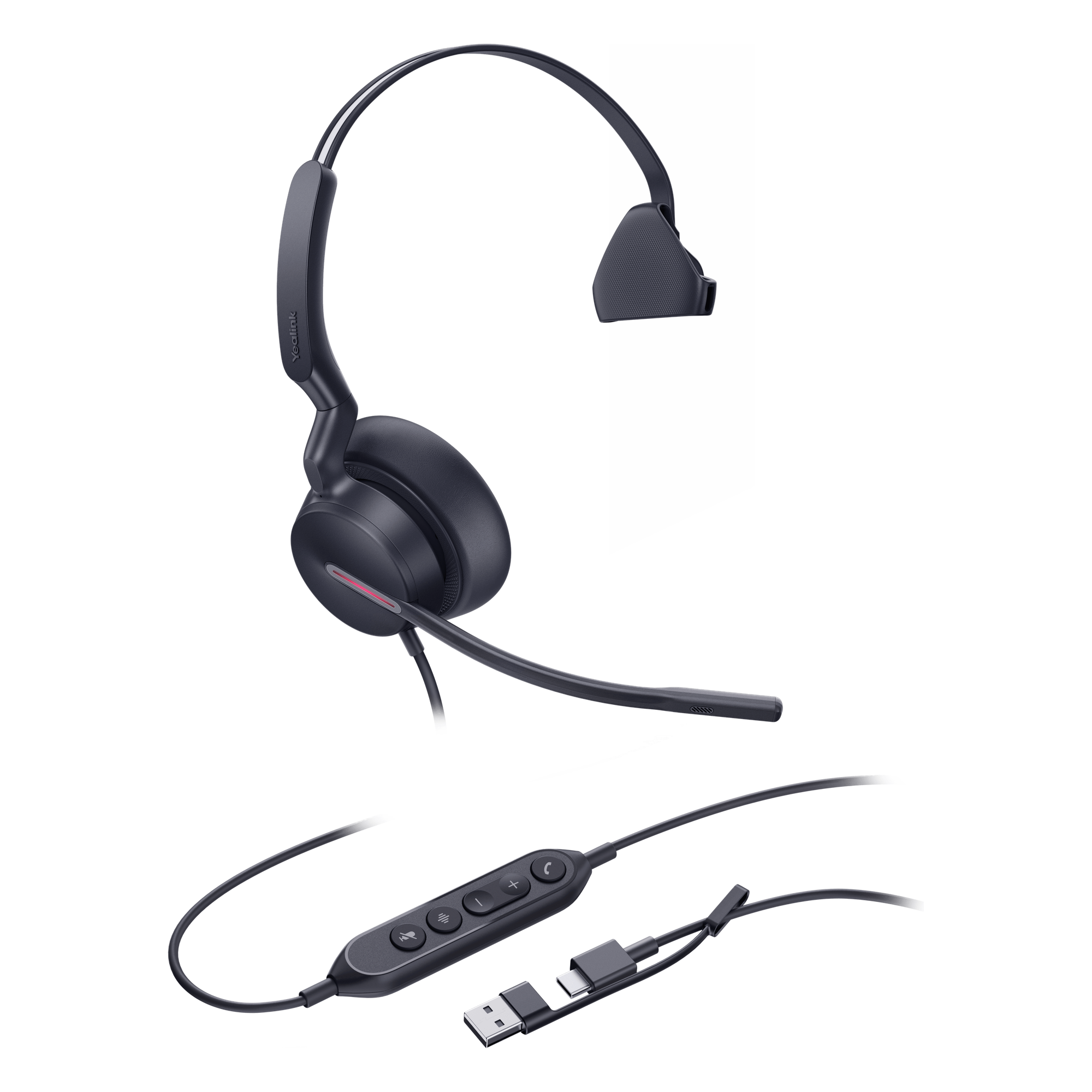 Diadema Alámbrica Yealink UH46 Mono USB-C/A Certificada con Microsoft Teams — YEALINK · SKU UH46-MONO-TEAMS-USB-C/A