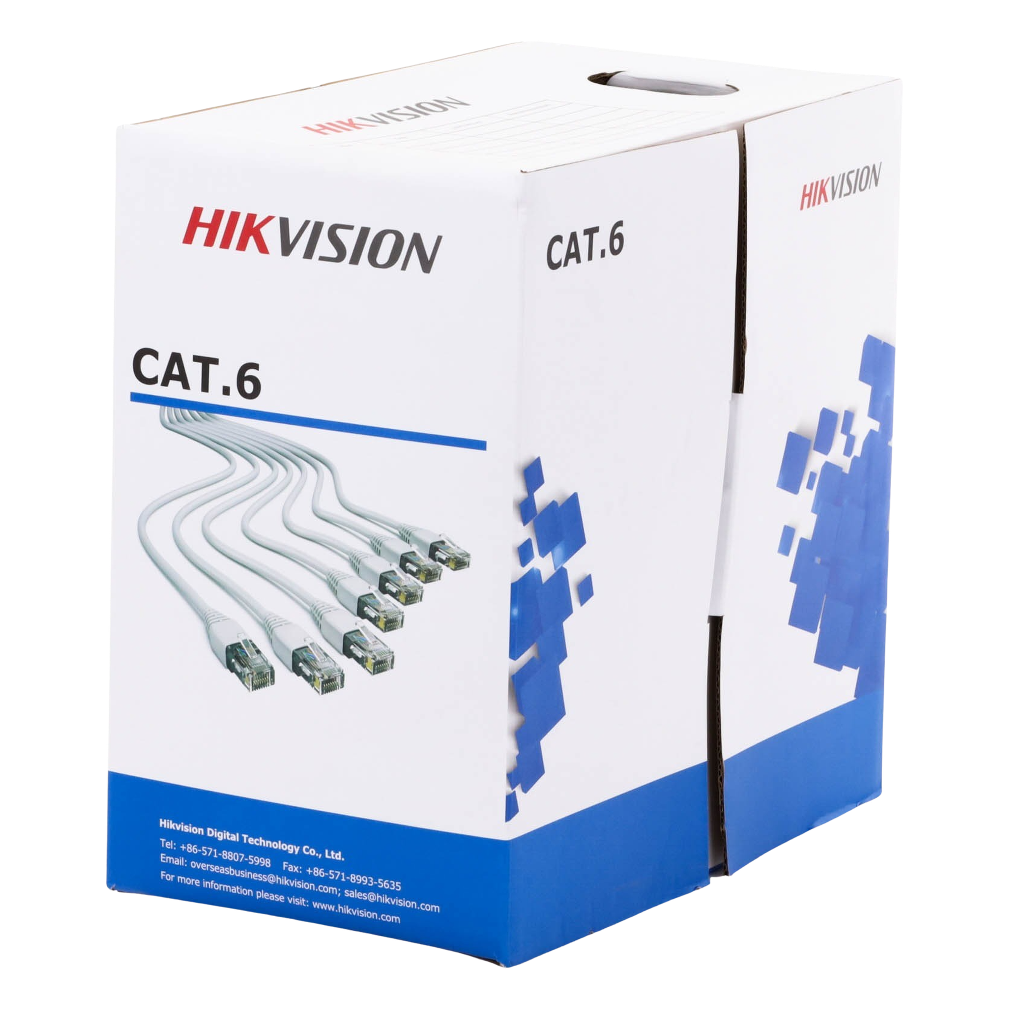 Bobina de Cable / Cat 6 / 100% Cobre / 305 m (1000 pies) / 24 AWG / 250 MHz / Interior CMX / Blanco — HIKVISION · SKU DS-1LN6-UE-W
