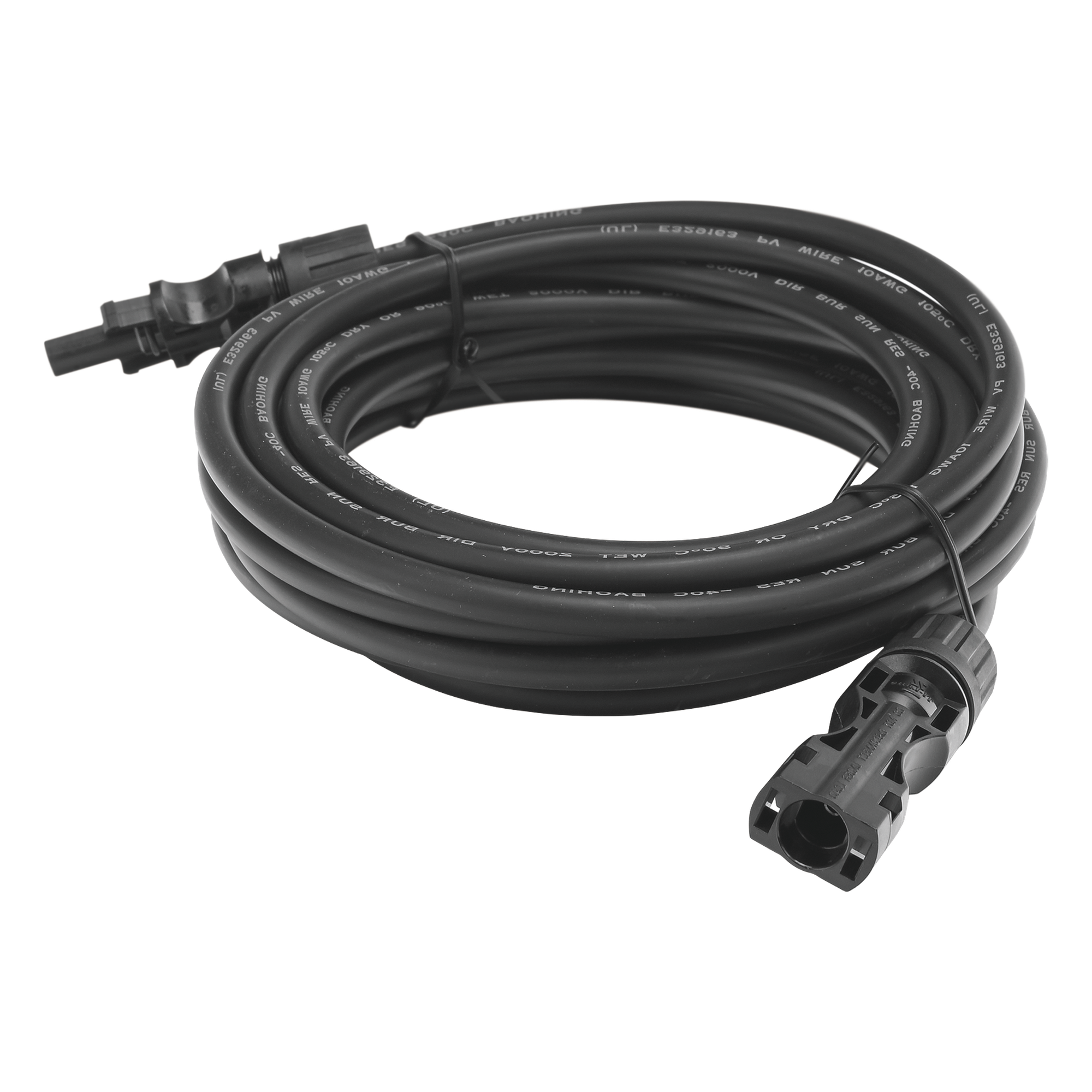 Cable Fotovoltaico 2.5 m, Negro, Calibre 10 AWG con Terminales MC4 en Ambos Extremos — EPCOM POWERLINE · SKU CBLMC42P5MBLKV2