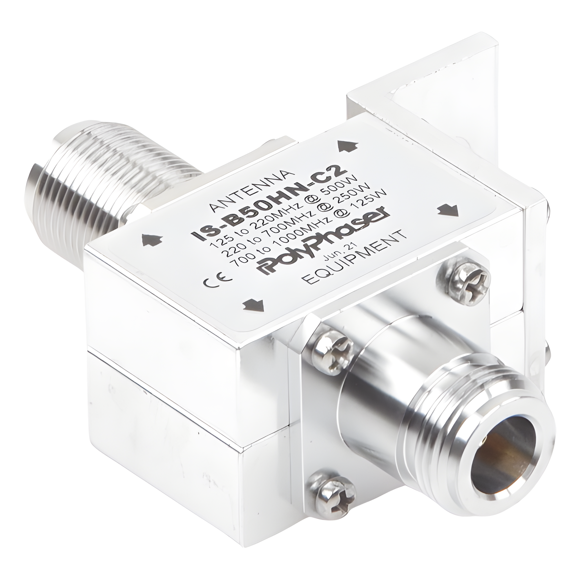 Protector Coaxial RF / 125-1000 MHz / 50 Ω / N Hembra Bidireccional / 500W / 20 kA / Tubo de Gas