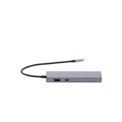 HUB USB-C (Docking Revodok) 6 en 1 | 3 Puertos USB-A 3.0 (5 Gbps) | USB-C PD 100W | HDMI 4K@30Hz | Entrada 1 RJ45 (Gigabit Ethernet) | Chip de Última Generación | Potente Disipación de Calor | Caja de Aluminio.