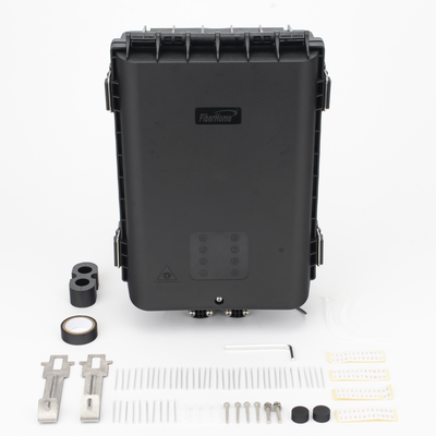 HUB Box Preconectorizada EASYCONN® de FiberHome para Exterior, IP68, Hasta 96 Empalmes, Incluye 2 Splitters 1*4 