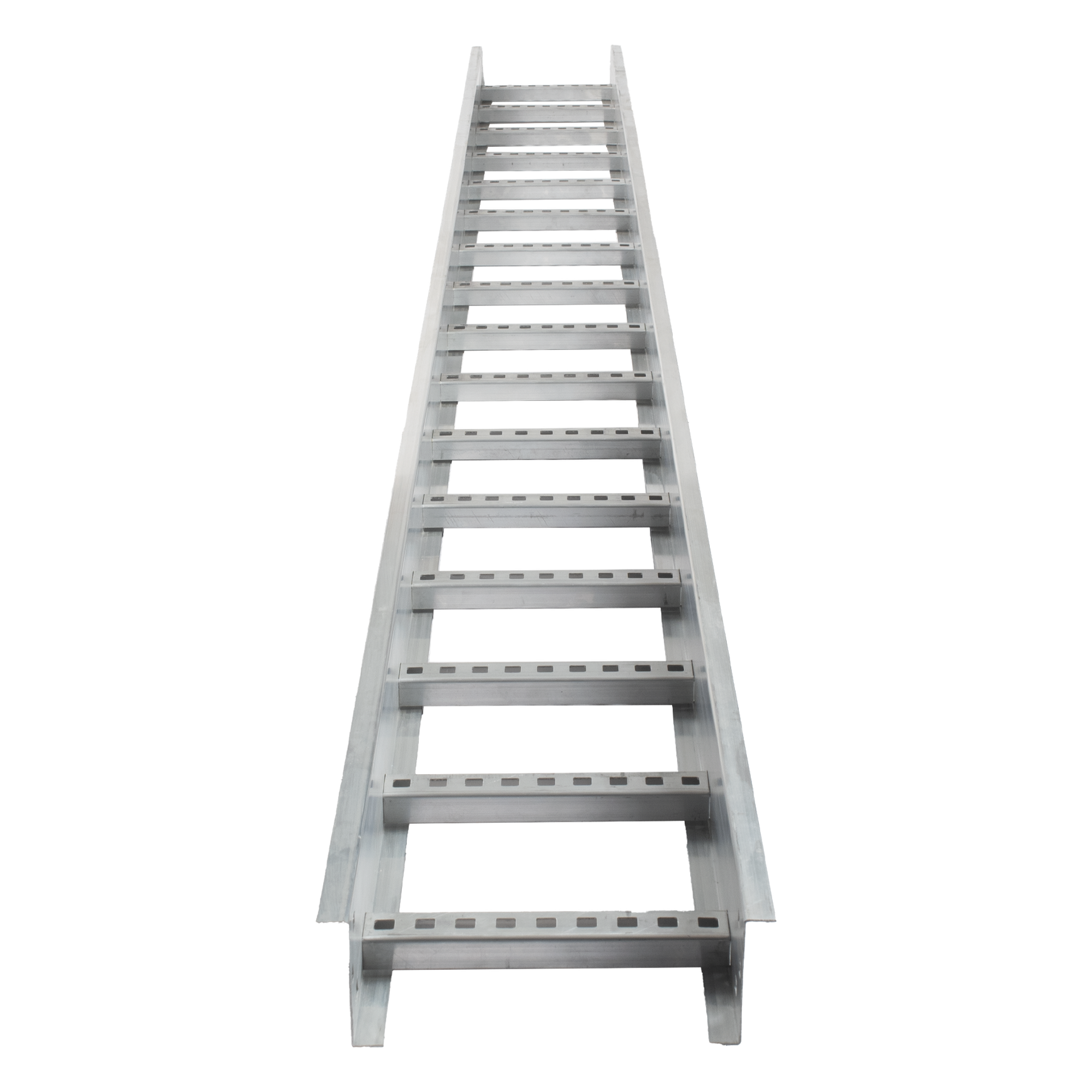 Escalera de Aluminio Portacables / Perfil Z / Peralte 3 1/4" /Paso 9" / Ancho 12" / 3.66 metros / Capacidad Máx. 274 Cables / Incluye Cople Union y Tornillería (CHEZ314P9X12AK) — CHAROFIL · SKU CH-E89PX12AK