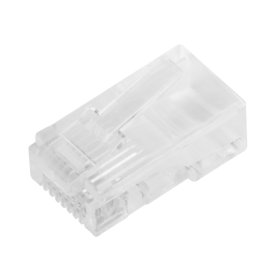 Bote con 100 Piezas de Plug Modular RJ45 Cat5e sin Blindaje, Chapado de Oro a 30 Micras para Durabilidad Extrema