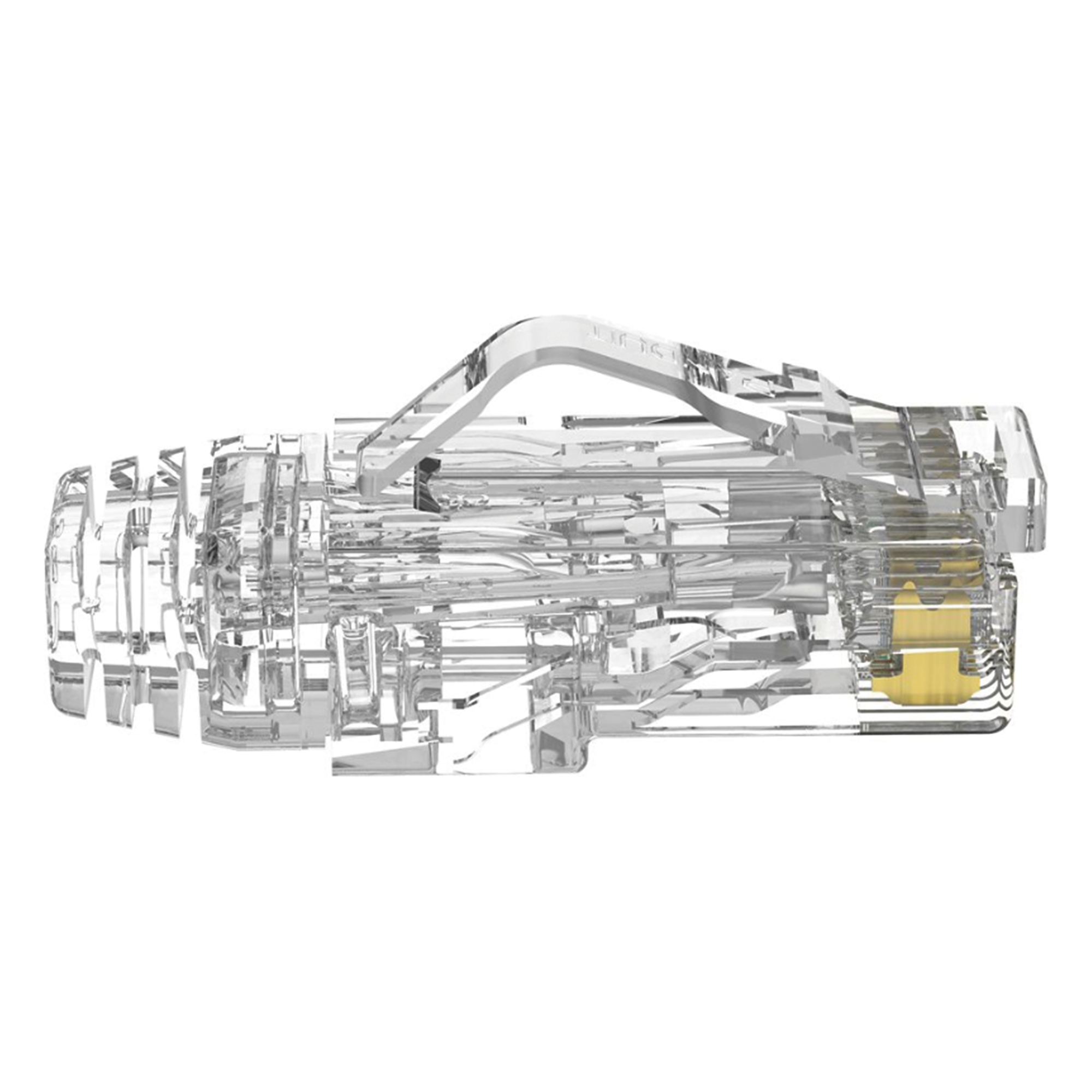 Plug RJ45 Cat6/6A, Para Cable UTP de Calibre 28 AWG (Diámetro Reducido), Chapado en Oro de 50 Micras, Paquete de 100 Piezas