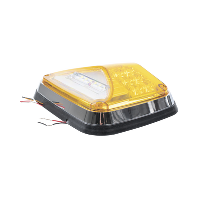 Luz de Advertencia de 8 X 6", Color Ámbar, Con Luz de Trabajo clara, Ideal para Ambulancias