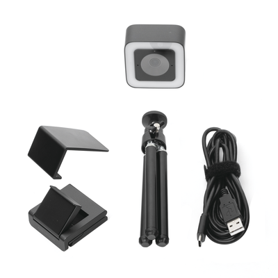Cámara Web ALTA DEFINICIÓN (1080p) / Aro de Luz Interconstruido / Gran Angular / Micrófono Integrado / Conector USB de 2 mts / Fácil de Instalar / Reducción de Ruido Inteligente