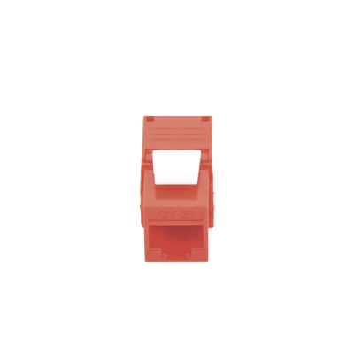 Módulo Jack Keystone Cat5e (Toolless), con Terminación en Ángulo 180 - Color Rojo, Compatible con Faceplate y Patchpanel Linkedpro