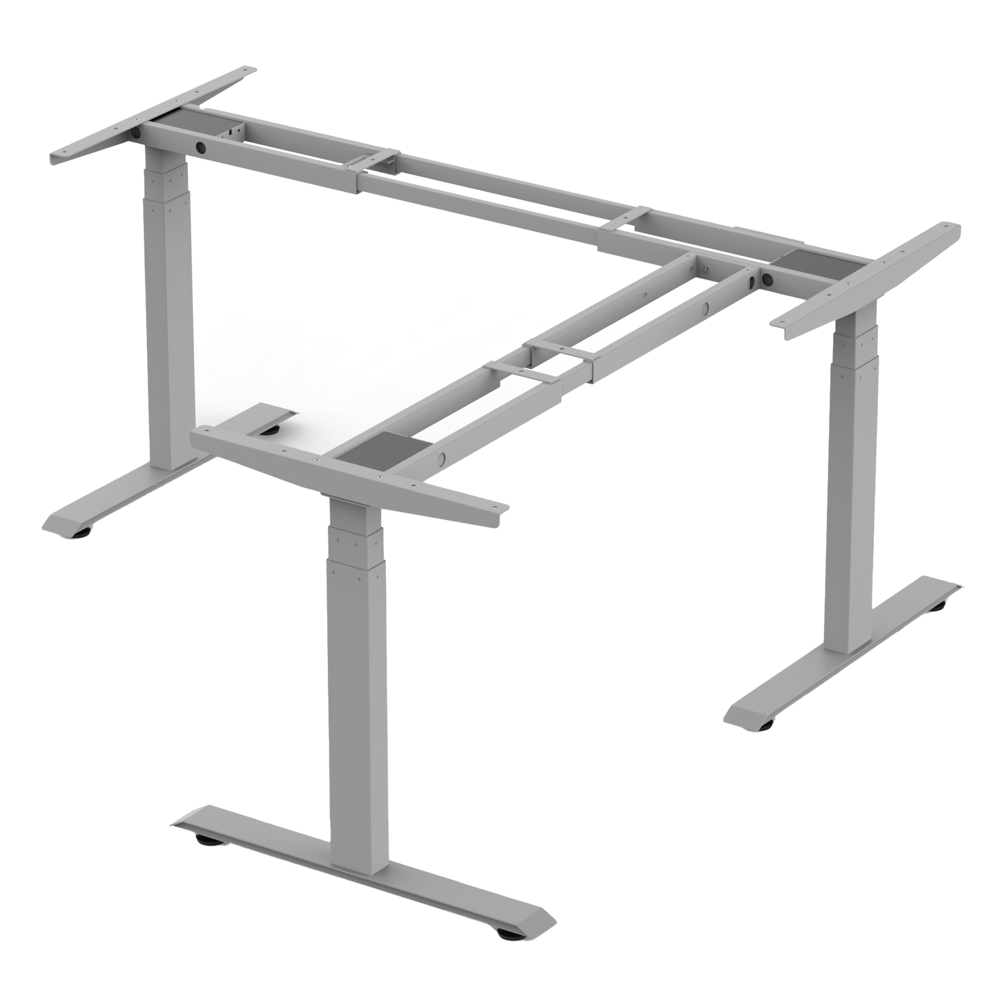 Base de Escritorio Motorizado Profesional Tipo L (3 Columnas) / Altura Ajustable 60-125cm / Estructura Estable / Funcionamiento Suave / 4 Preset de Posiciones / Color Gris / Soporta hasta 150Kg de carga — EPCOM INDUSTRIAL · SKU EM33-3A3