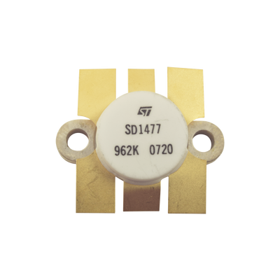 Transistor NPN de Silicón SD1477, 175 MHz, 12.5 Vcc, 100 Watt.