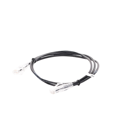 Cable de Parcheo Slim UTP Cat6A - 1 Metro (3.28 Pies) Negro, Diámetro Reducido (28 AWG)
