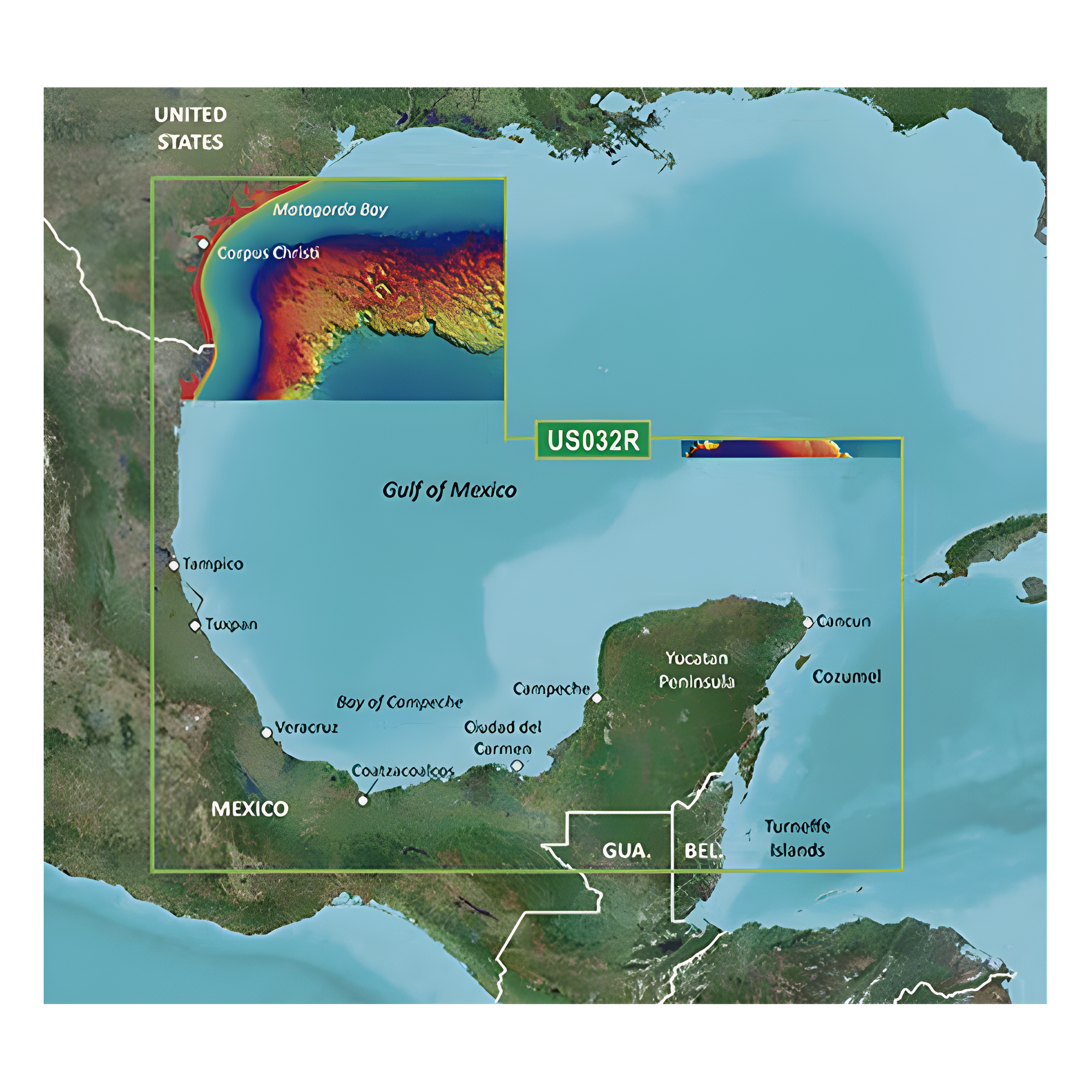 Mapa VUS032R Sur del Golfo de México. — GARMIN · SKU 10-C0733-00