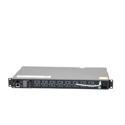 PDU Switchable y Monitoreable por Toma (MS) para Distribución de Energía, Enchufe de Entrada NEMA 5-15P, Con 8 Salidas 5-20R, Horizontal 19in, 120 Vca, 15 Amp, 1UR