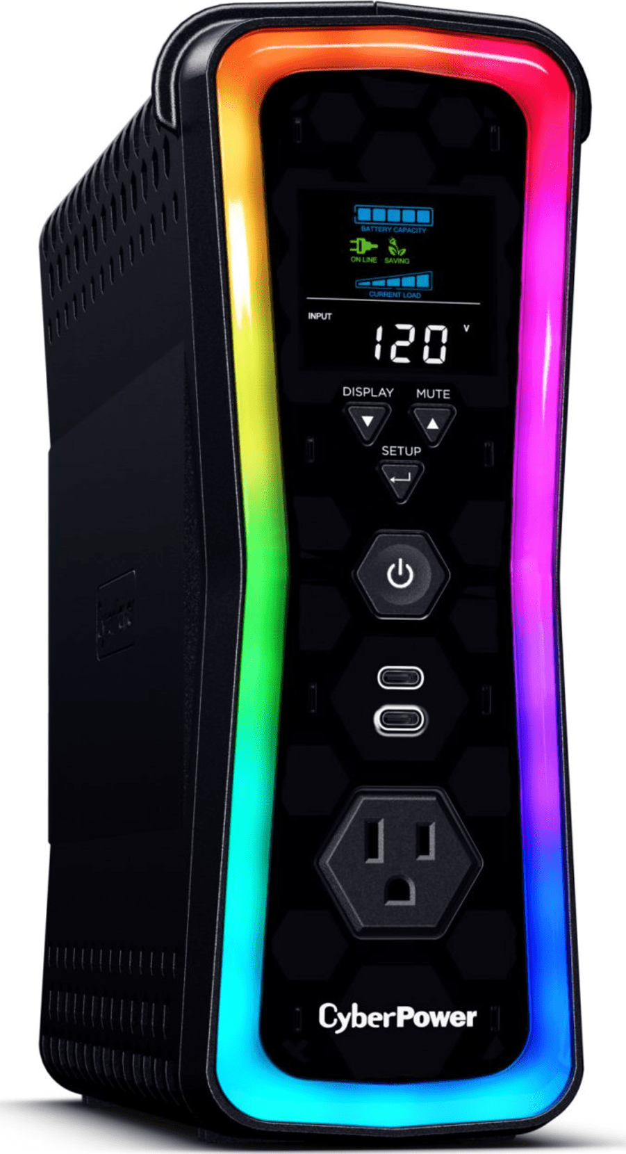 UPS Gamer de 1500 VA/1000 W, Topología Línea Interactiva, Entrada 120 Vca NEMA 5-15P, y 13 Salidas NEMA 5-15R, Puerto USB, Con Regulador de Voltaje (AVR)