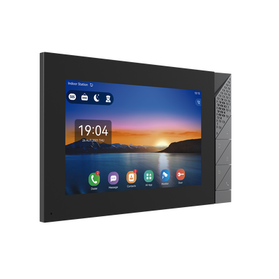 Monitor IP/SIP para interior con Android, Wi-Fi, Bluetooth, pantalla táctil de 7", audio de 2 vías, PoE, 8 interfaces de entrada de alarma.