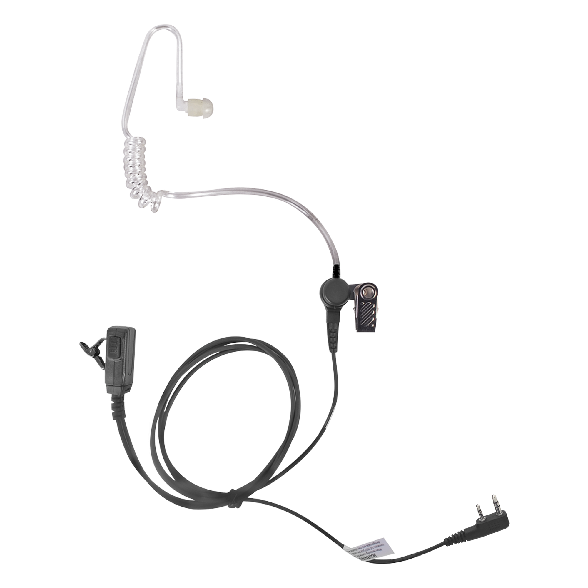Micrófono-Audífono de Tubo Acústico / Grado Médico / PTT de Alta Resistencia / Cable Reforzado con Kevlar / Compatible con Radios KENWOOD y TXPRO · SKU TX-EHKAV2