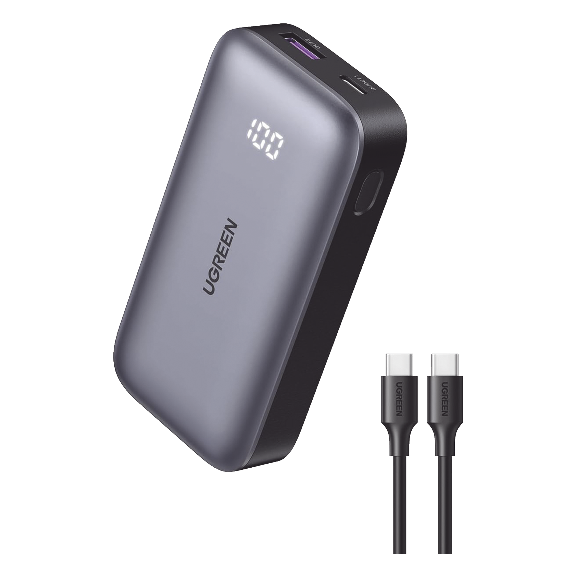 Batería Externa / 30W PD3.0 / 10 000 mAh / 2 Puertos USB-C + USB-A / Carga Bidireccional / Pantalla LED Digital / 180 g