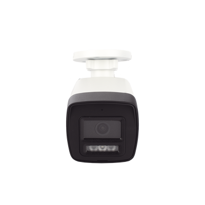 [Audio Bidireccional + Dual Light + ColorVu] Bala TURBOHD 3K (5 Megapixel) / Lente 2.8 mm Angulo de vision 112° / 30 mts IR EXIR + 20 mts Luz Blanca / Micrófono y Bocina Integrado / Exterior IP67 / Metal / dWDR