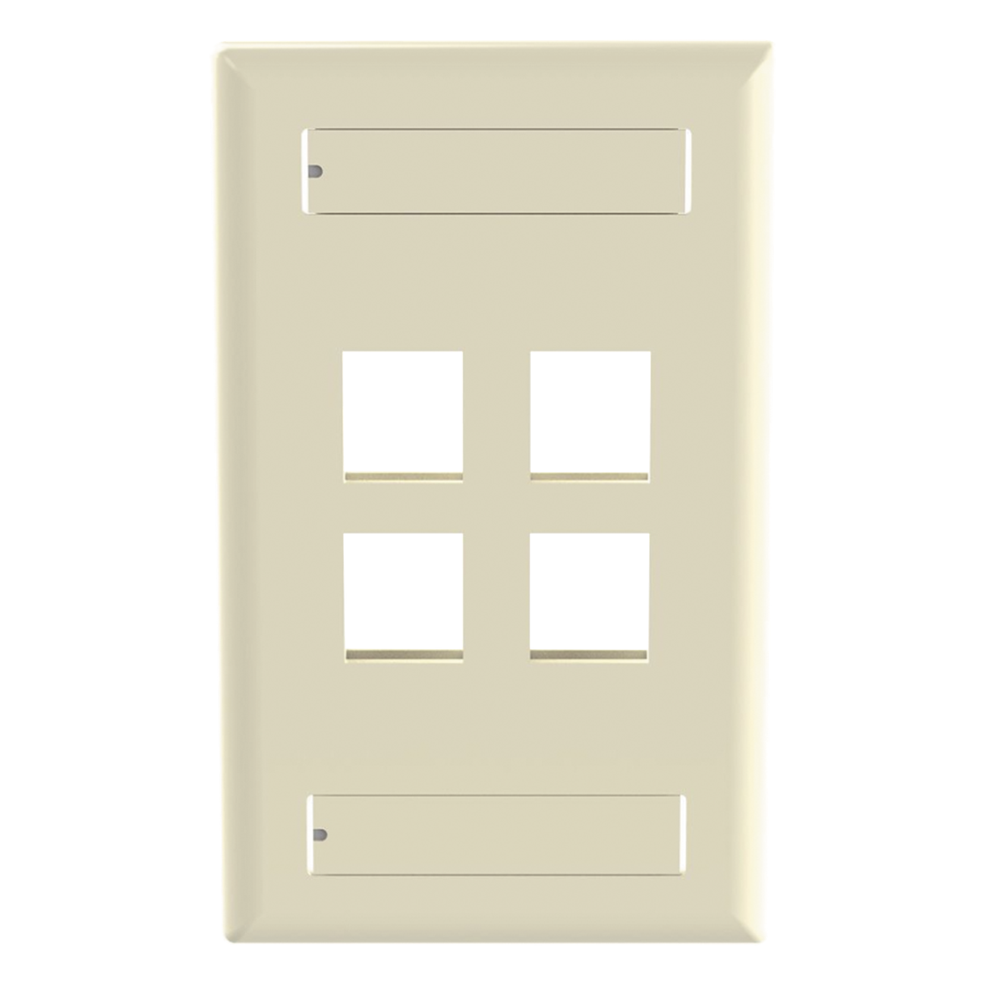 Placa de Pared Vertical / 4 Puertos Keystone / ABS / 69.8 x 114.3 mm / 2.75 x 4.5 pulg. / Marfil — PANDUIT · SKU NK4FEIY
