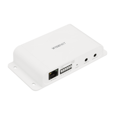Modulo de E/S de Alarma y Audio por red para camaras PTZ Plus Wisenet — HANWHA VISION · SKU SPM-4210W