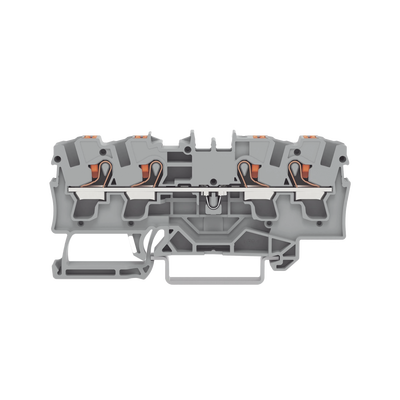 Borna de Paso / 4 Conductores / Push-in CAGE CLAMP® / 4 mm² / 32 A / 800 V / Carril DIN / ATEX IECEx / Prueba Ø4 mm — WAGO · SKU 2204-1401