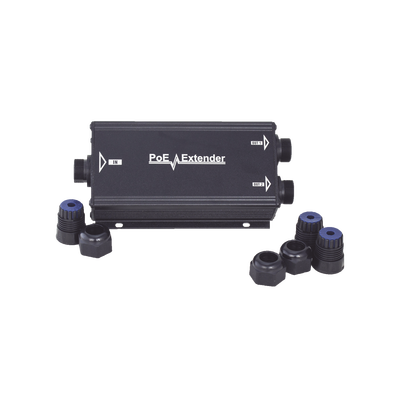 Extensor PoE/ 100 Metros / Intemperie (IP66) / 60 Watts / 1 puerto @ 2 salidas a 30 W / No requiere fuente de alimentación adicional
