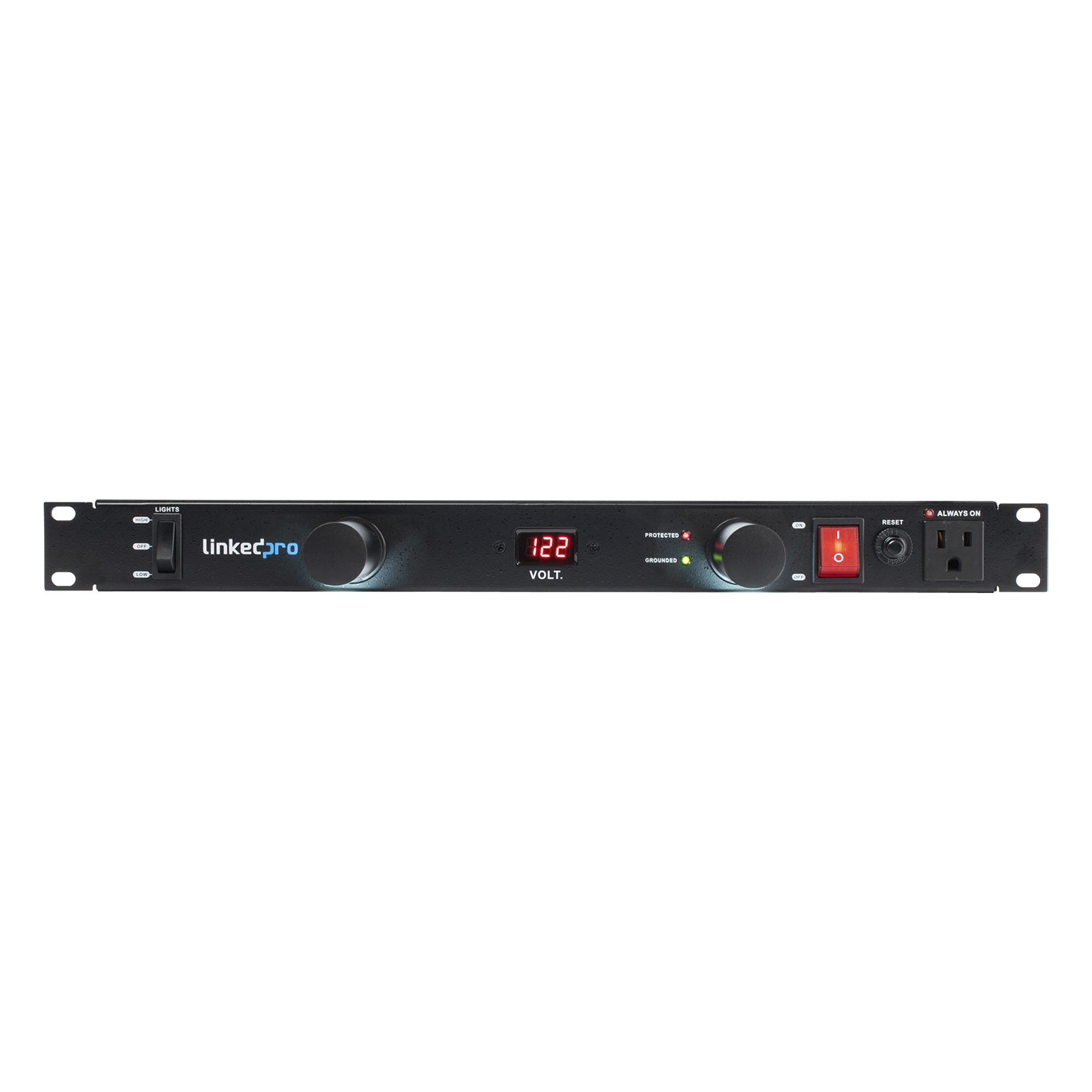 PDU para Distribución de Energía, Montaje en Rack, 11 salidas, Instalación Horizontal, de 19in, 1U, 15 Amp, 120 Vca, Con Indicador Led Y Display — LINKEDPRO BY EPCOM · SKU LP-PDU-11DP