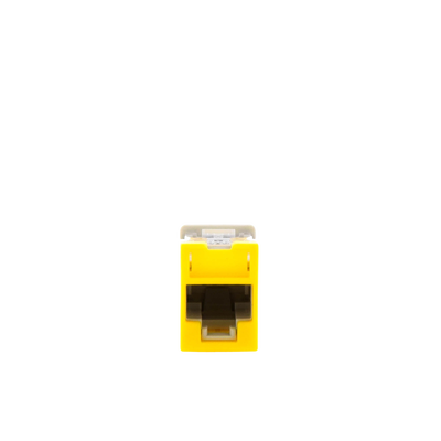 Jack Ultramax Cat5e, UTP, Montaje Híbrido en Placa de Pared (Plano y Angulado), Color Amarillo, Punch Down