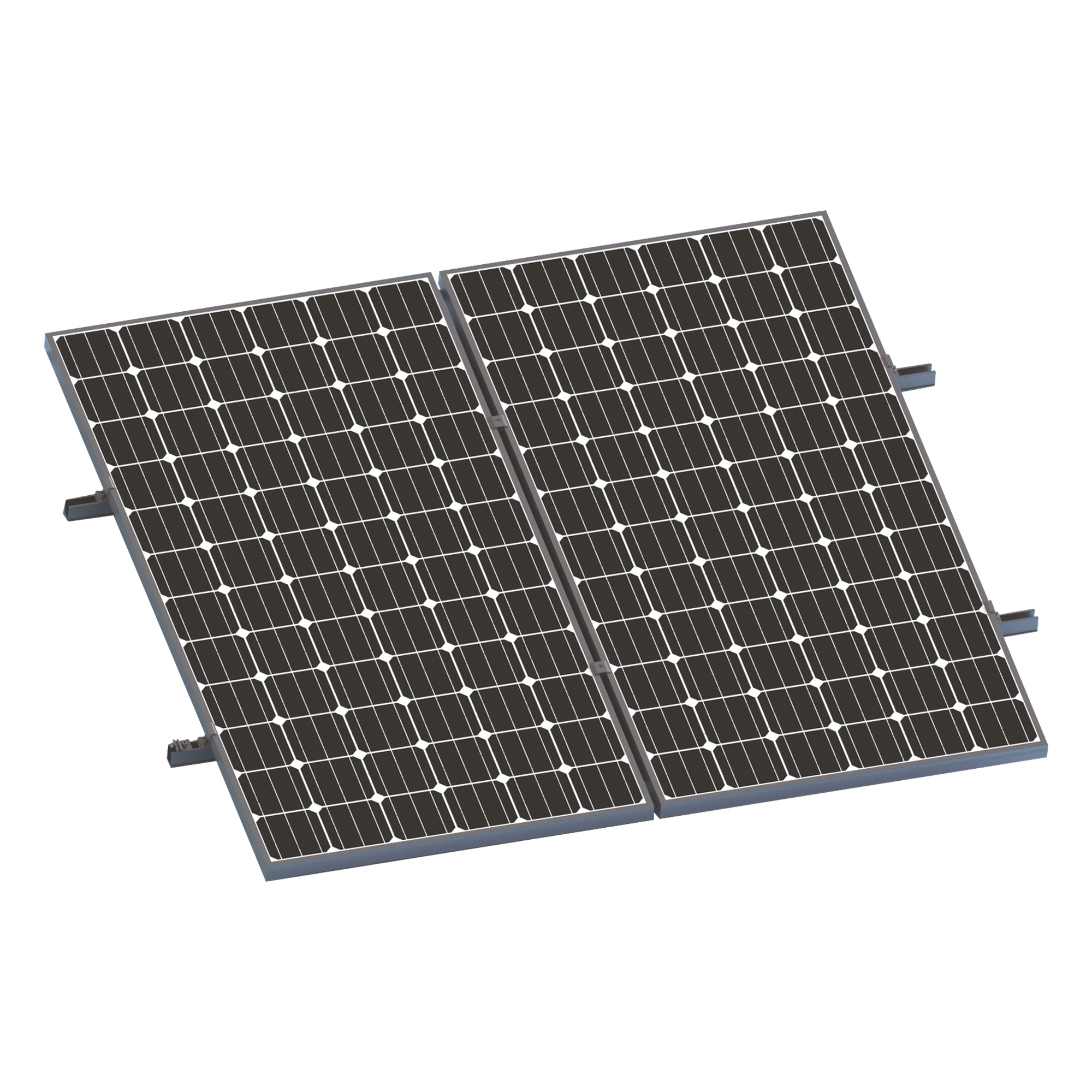 Kit de Minirieles / Soporte 1x2 Paneles Solares / Aluminio Anodizado / Módulos 35mm / 12 Tornillos Autoperforantes — EPCOM POWERLINE · SKU VEKTORMINIKIT1X2