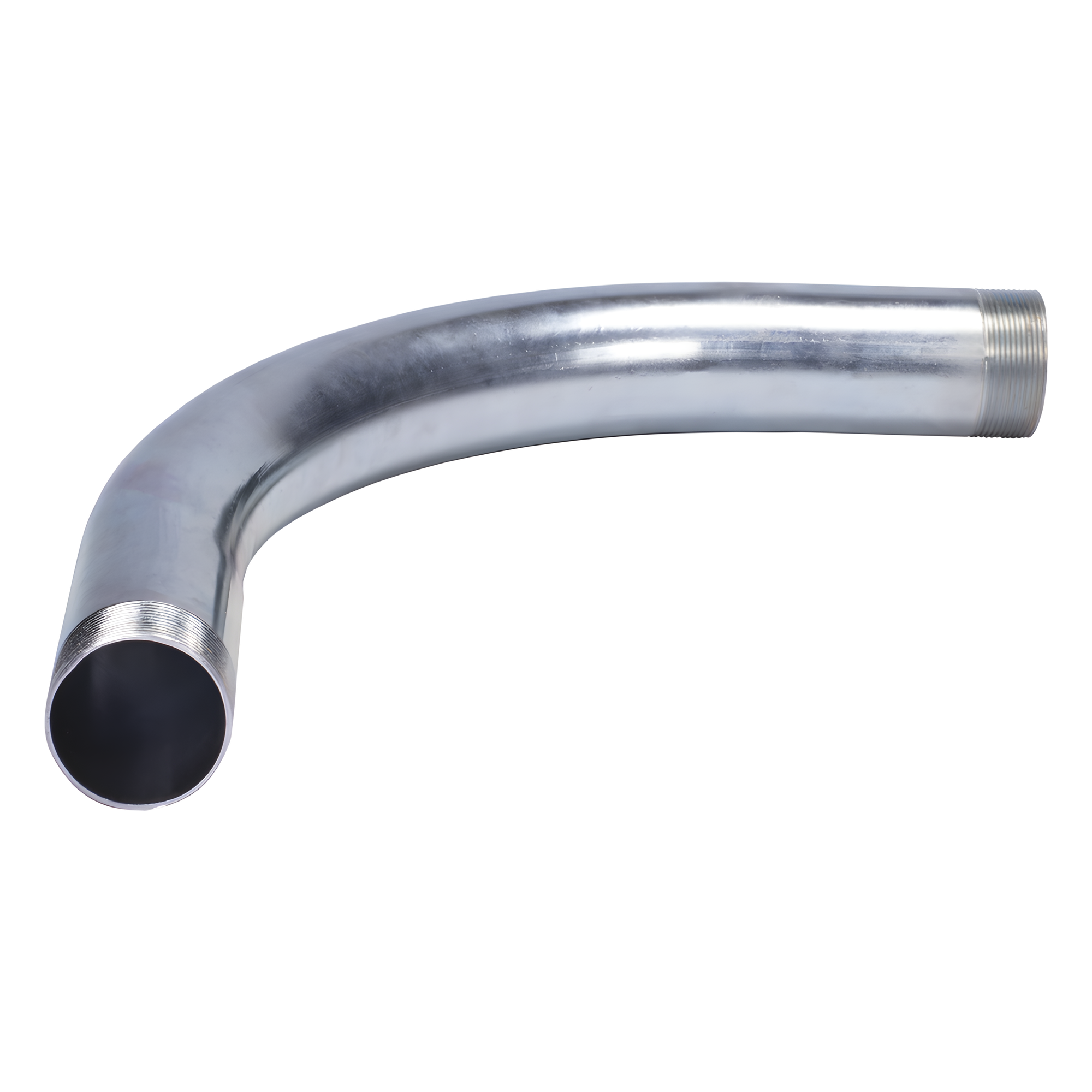 Curva/Codo de 90° de 2 1/2" (63mm) pared gruesa con rosca galvanizado etiqueta amarilla — JUPITER · SKU JU-PG-212-COD