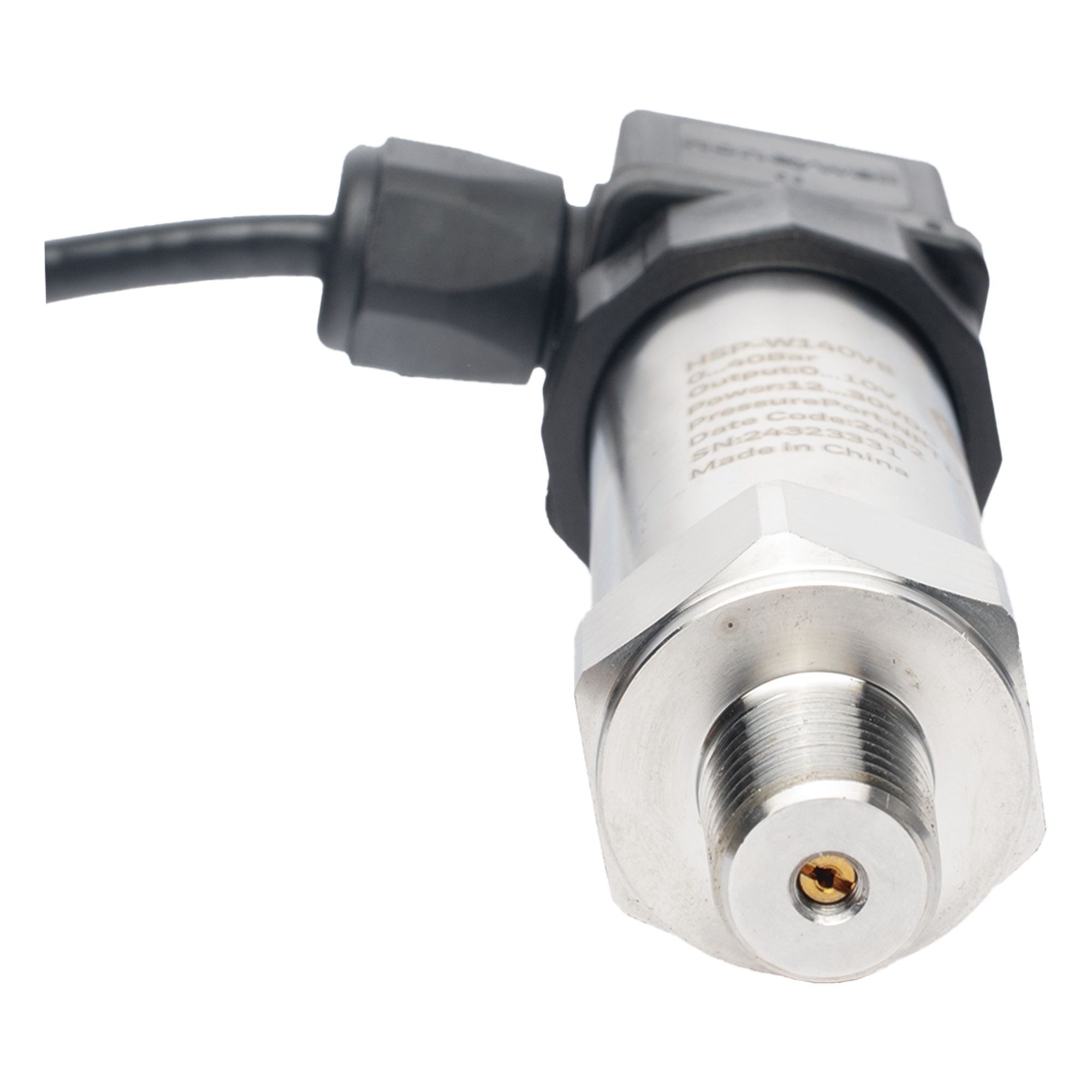 Sensor de presión industrial de 0 a 40 bar con salida analógica 0-10 V y conexión roscada NPT — HONEYWELL BMS · SKU HSP-W140VB