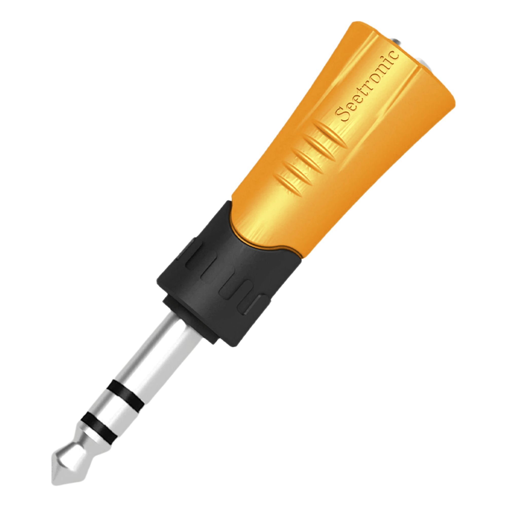 Conector Estéreo | 1/4in - Jack de 3.5 mm | Adaptador de Carcasa de Plastico — SEETRONIC · SKU MP3-MJF