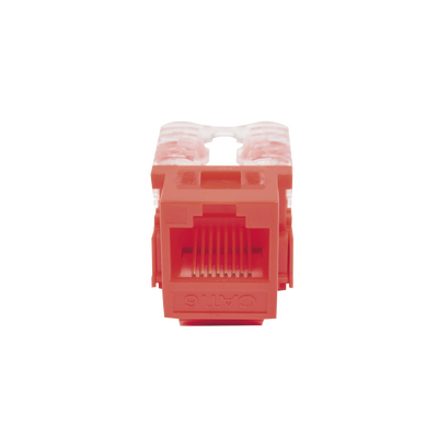 Módulo Jack Keystone Cat6 con Terminación 110 (Punchdown) para Faceplate - Color Rojo