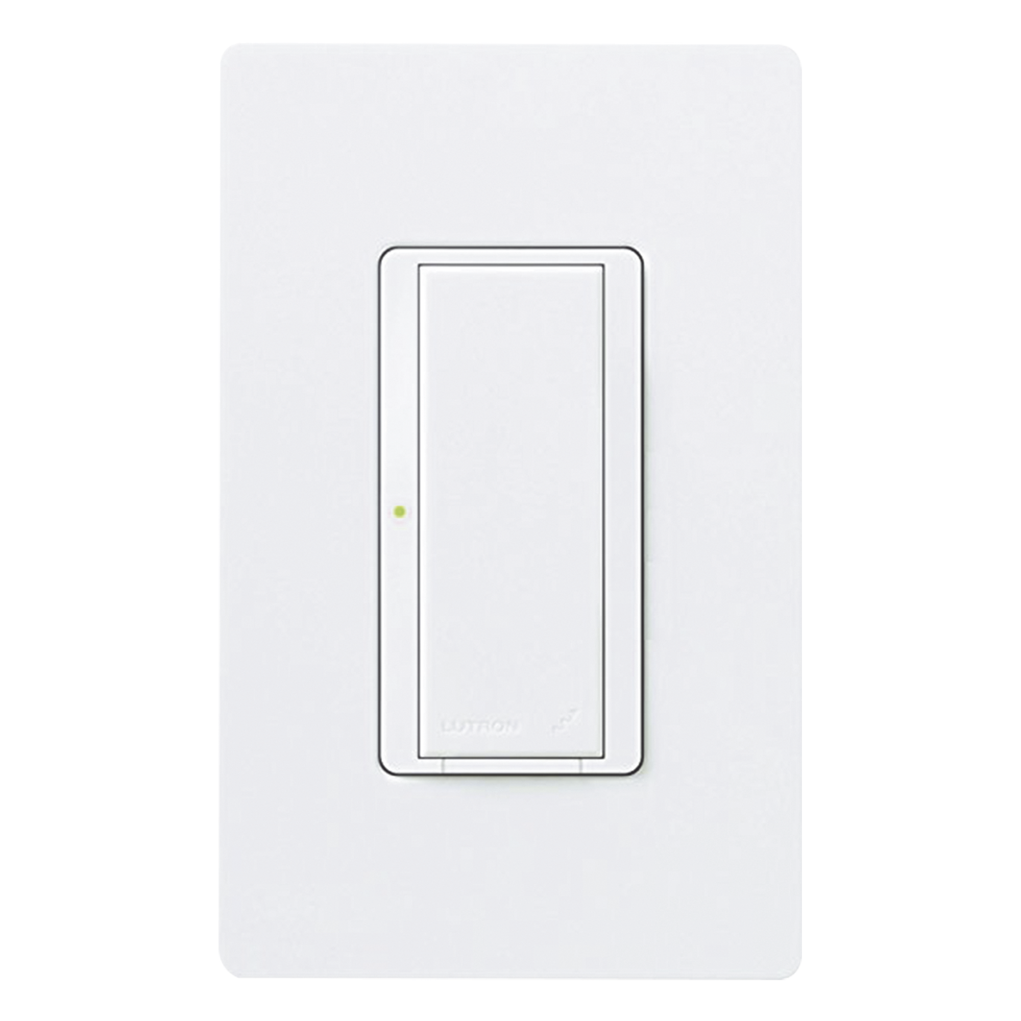 Interruptor de pared on/off para sistema RadioRA 2, doble voltaje 120/277 V, 8 A en iluminación y motores de 1/10 HP (3 A), dos hilos sin cable neutro, unipolar o multilocalización — LUTRON ELECTRONICS · SKU RRD8SDVWH