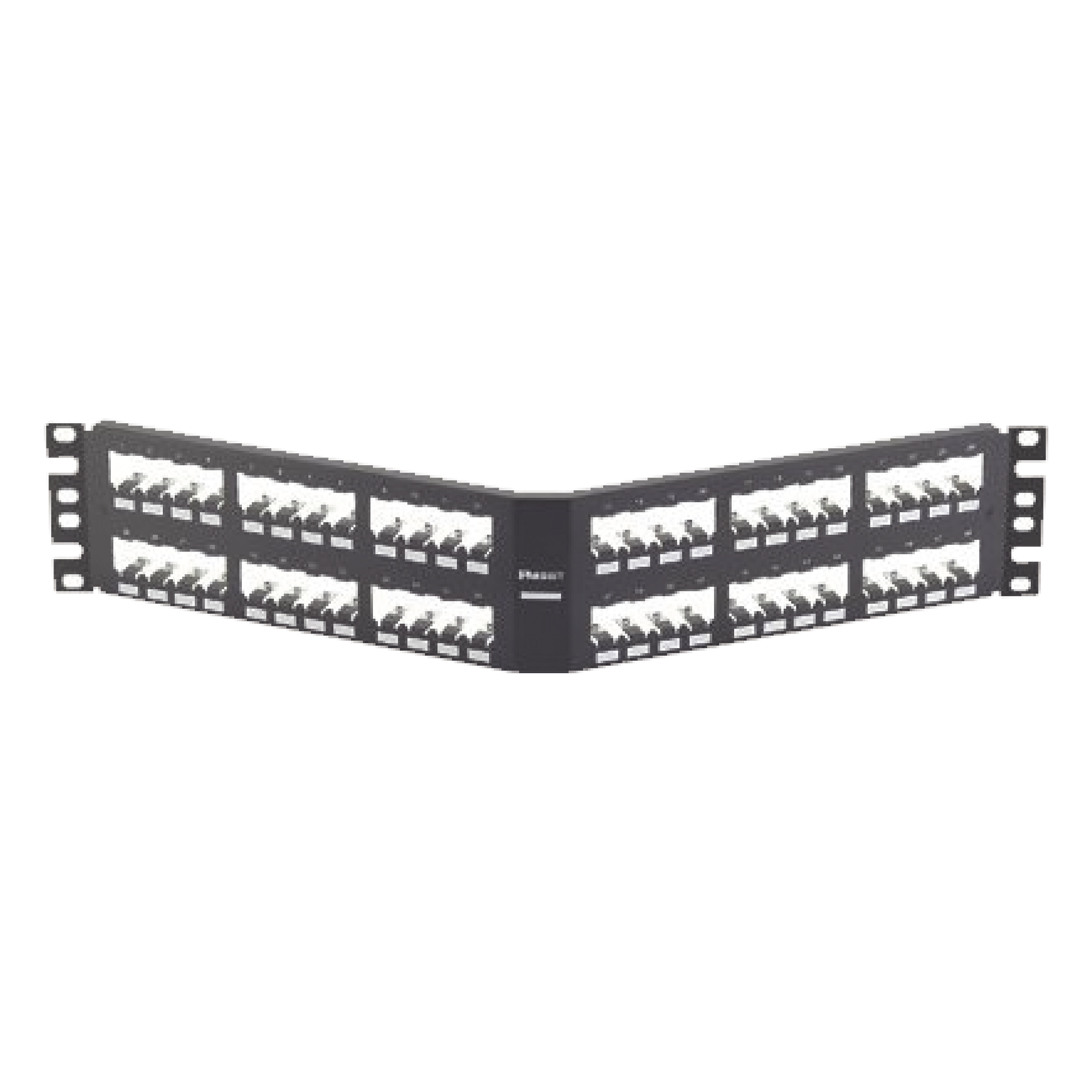 Panel de Parcheo Modular Mini-Com (Sin Conectores), Angulado, Totalmente Blindado, de 48 Puertos, 2UR — PANDUIT · SKU CPA48BLY