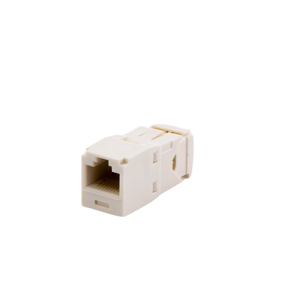 Conector Jack RJ45 Estilo TG, Mini-Com, Categoría 6, de 8 Posiciones y 8 Cables, Color Blanco Mate