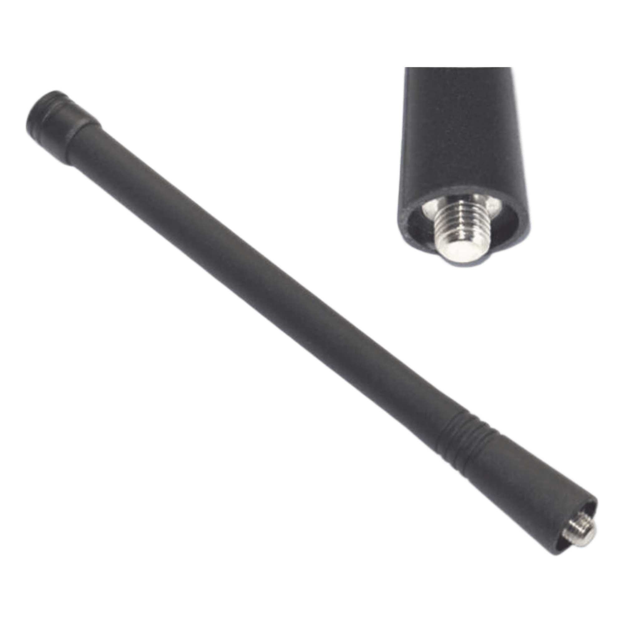 Antena Helicoidal VHF / 136-174 MHz / 50 Ohmios / Omnidireccional / Conector Rosca Monopolo / 170 mm (6.7 in) — TXPRO · SKU DEPM150