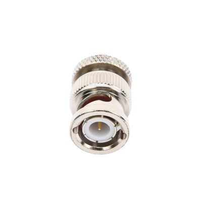 Adaptador en Línea de Conector SMA Hembra a BNC Macho, Níquel/ Oro/ Teflón.