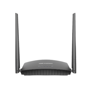 Router Inalámbrico WISP en Banda 2.4 GHz / Hasta 300 Mbps / 4 Puertos 10/100 Mbps /  2 Antenas Omnidireccional de 5 dBi / Interior — HIKVISION · SKU DS-3WR3N
