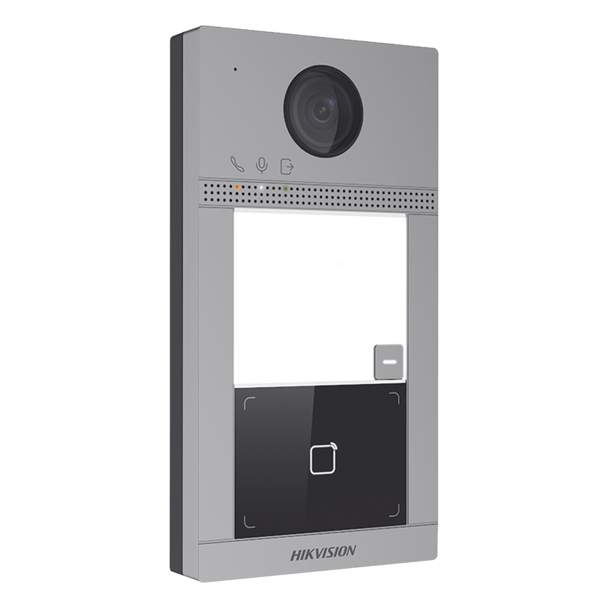 Videoportero IP 2 Megapixel / Llamada y Apertura Remota desde App Hik-Connect / PoE / Exterior IP65 + Antivandalico IK08 / 1 Departamento / Apertura con Tarjeta / Soporta 2 Puertas y hasta 6 Monitores — HIKVISION · SKU DS-KV8113-WME1(C)