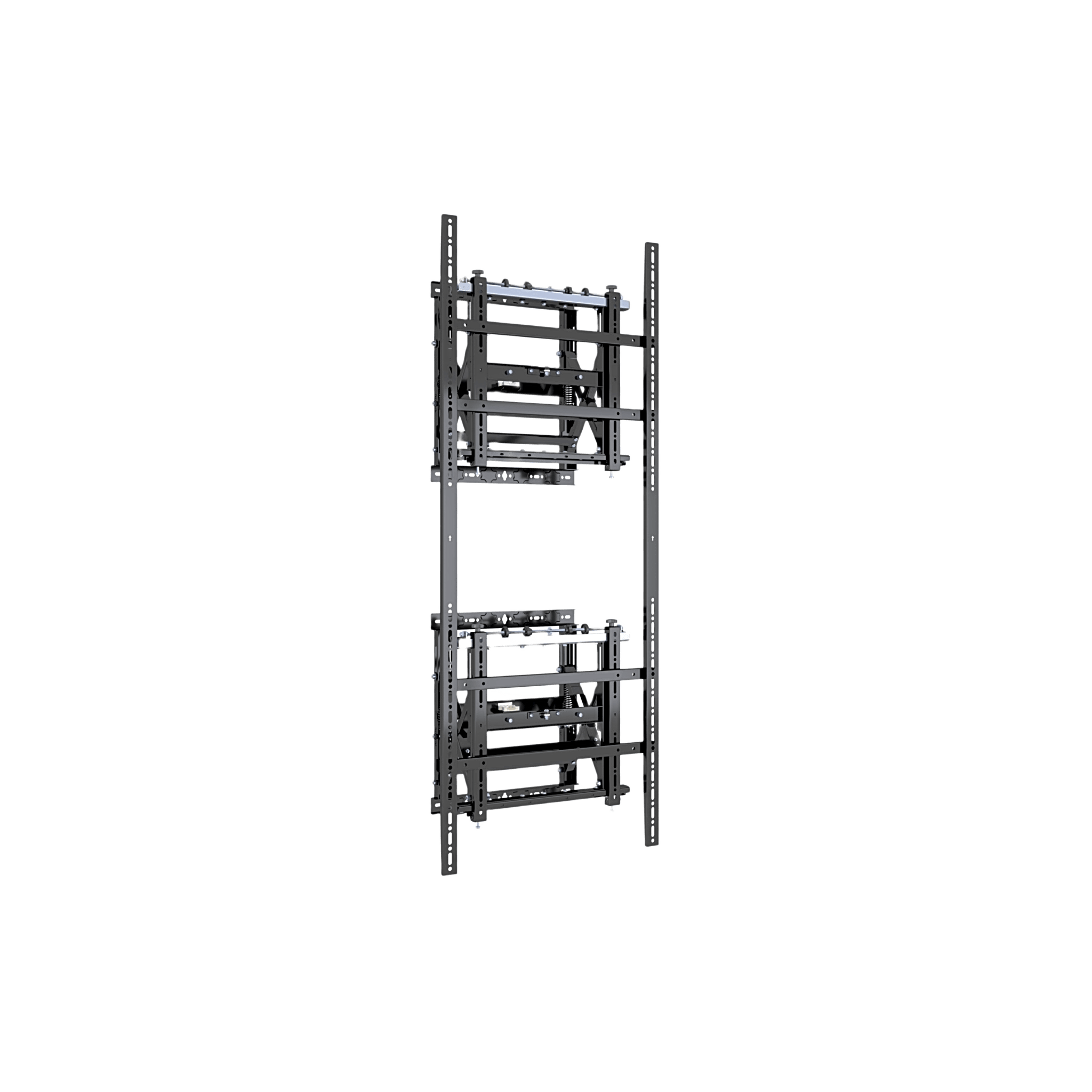 Soporte Estructural Modular para Pantallas | Altura Ajustable de 200 mm a 1600 mm | Ancho 600 mm | Profundidad 134 mm a 300 mm | Diseño Metálico| Compatible con Diferentes Tamaños de Pantallas |Soporta Formato Horizontal y Vertical.