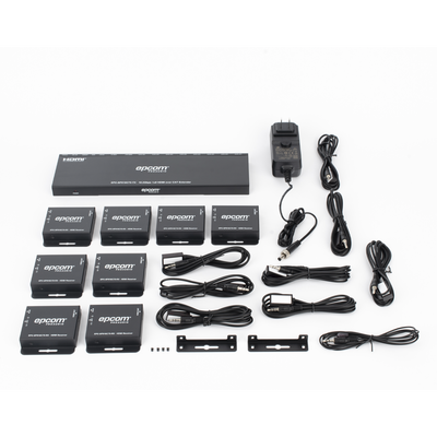 Splitter HDMI 1x8 | Extensor HDMI | 4K@30Hz 40m | 1080p@60Hz 70m | Función PoC | 4:4:4 