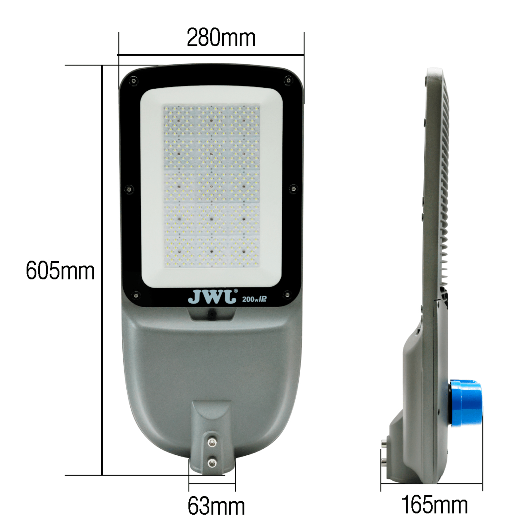 Luminario Urbano con Fotocelda / 100W / Flujo Luminoso 16 000 lm / Ángulo de Luz 105°-135° / IP65 / Montaje en Poste o Brazo / Vida Útil 50 000 h.
