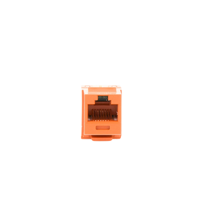 Conector Jack Estilo 110 (de Impacto), Tipo Keystone, Categoría 6, de 8 Posiciones y 8 Cables, Color Naranja