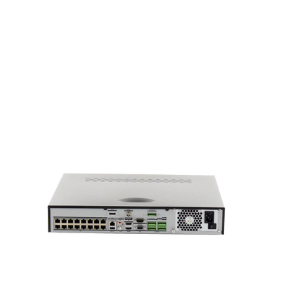 [Doble Poder de Decodificación] NVR 32 Megapixel (8K) / 16 Canales IP / 16 Puertos PoE+ / AcuSense / ANPR / Conteo de Personas / Heat Map / 4 Bahías de Disco Duro  / HDMI en 8K / Soporta POS / Alarmas I/O / Smart  Search