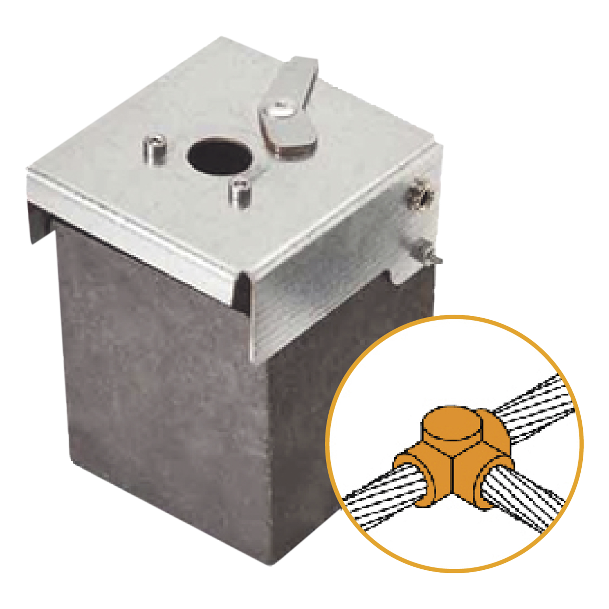 Conector Tipo T de Latón / Cable 50-70 mm² (1/0-2/0 AWG) / Alta Conductividad / Resistente a Corrosión / Unión Segura — APLICACIONES TECNOLOGICAS · SKU ATW40/W40/TH
