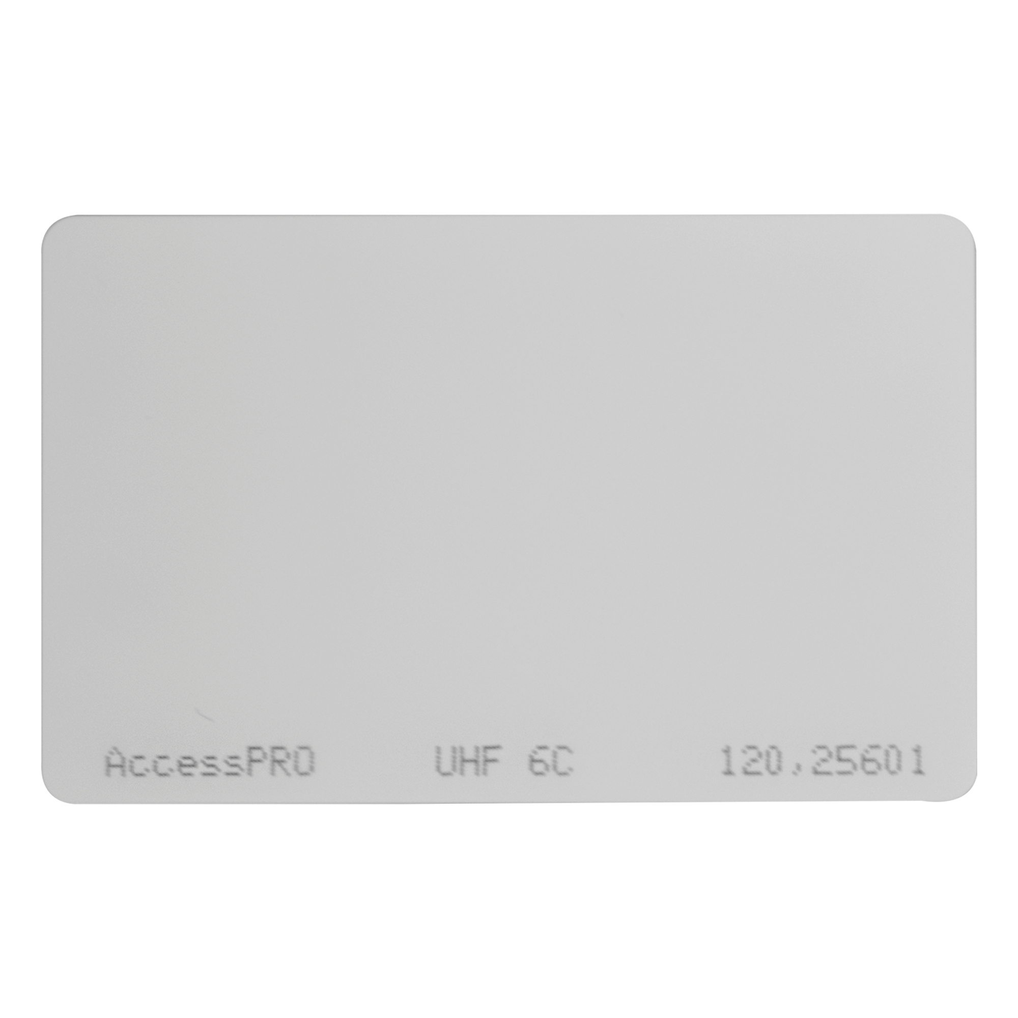 Tag UHF tipo Tarjeta para lectoras de largo alcance 900 MHZ / EPC GEN 2 / ISO 18000 6C / No imprimible / NO incluye porta tarjeta — ACCESSPRO · SKU ACCESS-CARD-EPC