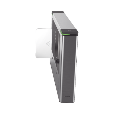 Torniquete DERECHO tipo Swing para Carril de 90 cms / Incluye Panel y Lector de Tarjeta / TCP/IP / Administrable por iVMS-4200 (Requiere Torniquete Izquierdo) / 6,000,000 MCBF / 12 Pares de IR — HIKVISION · SKU DS-K3B501SX-R/M-DP90
