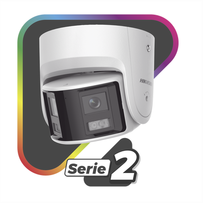 [FlexVu] [PROTECCIÓN ACTIVA] Turret IP Panorámica 4 Megapíxel / 2 Lentes 2.8 mm (180°) / Imagen a Color 24/7 (ColorVu) / PoE / WDR 130° / IP67 / ACUSENSE / Luz Estroboscópica y Alarma Audible / 30 mts Luz Blanca / Mic