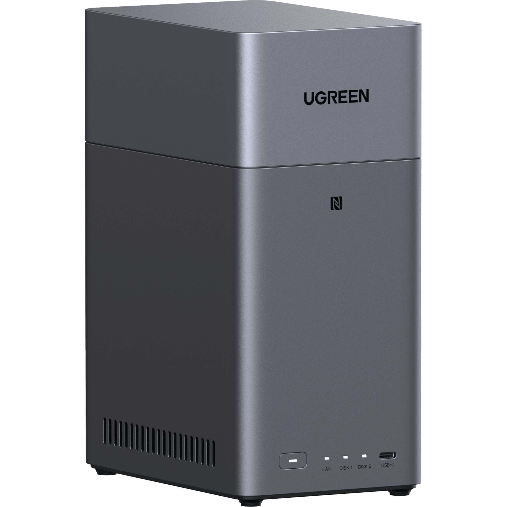 NAS UGREEN NASync DH2300 / Procesador RK3576 / 4GB / 32GB eMMC / 2 Bahías SATA / JBOD-Basic-RAID 0-RAID 1 / Puerto HDMI 4K / 1 GbE / USB 3.2 Gen 1 Type-C / Detección NFC